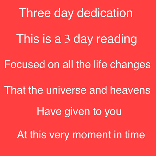 A three day reflection reading by phone